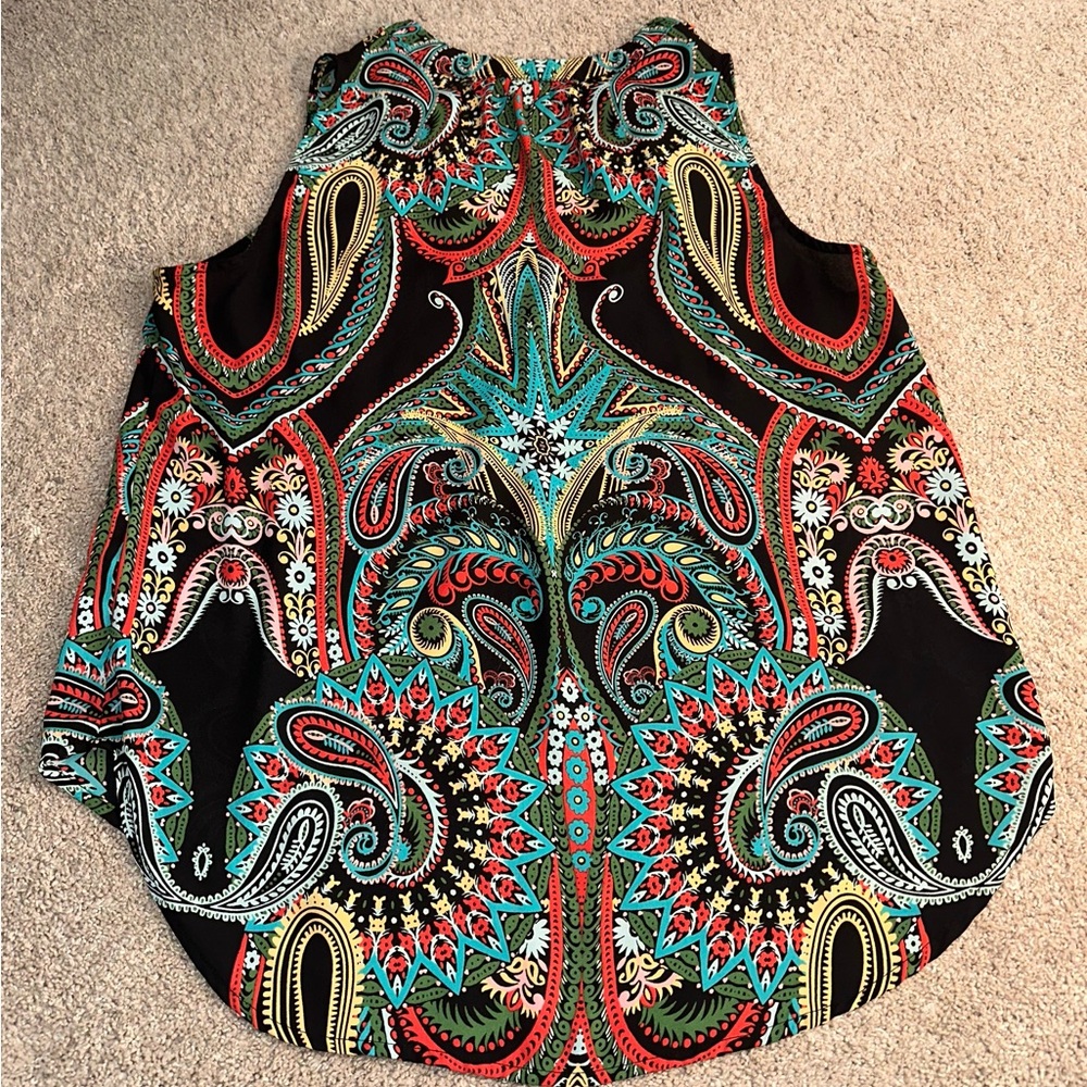 7th Avenue Paisley Sleeveless Top - Multicolor. Size L - Picture 5 of 10